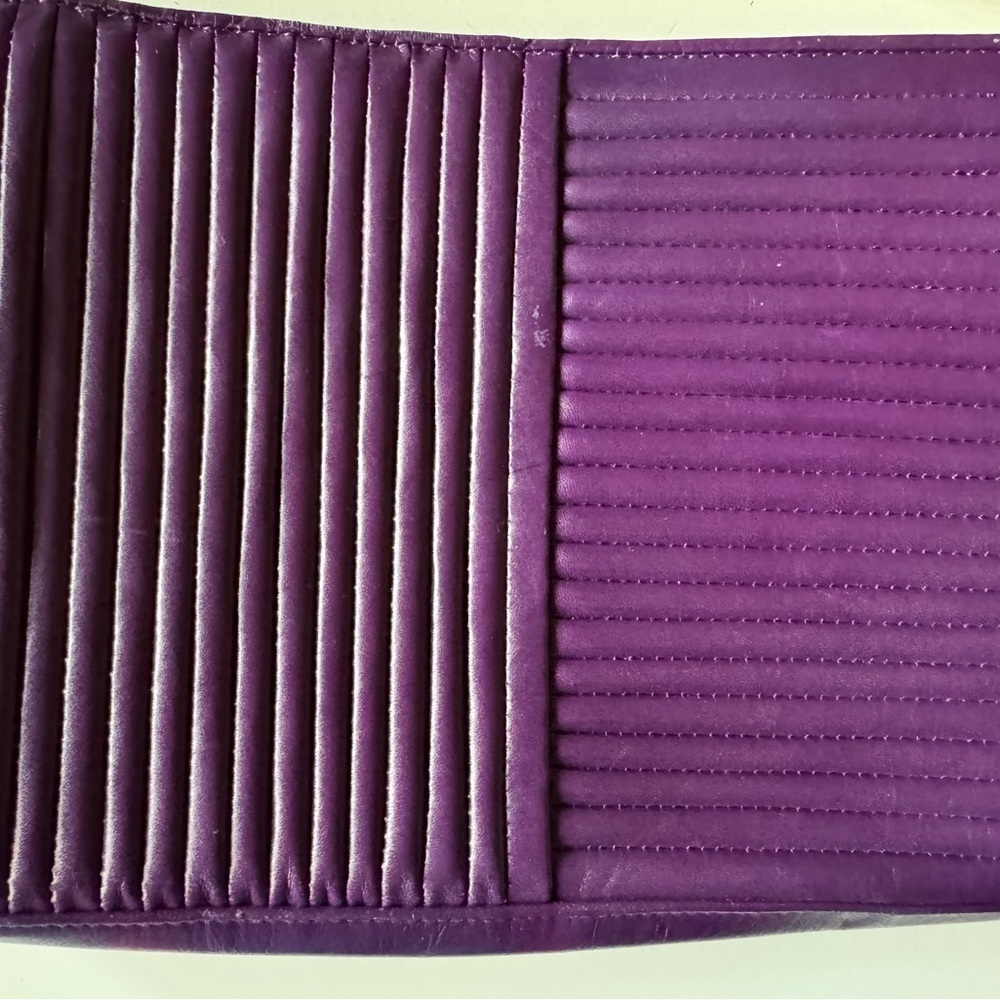 Vintage 80’s Genuine Leather Nolan Miller Dynasty Collection Purple Purse Bag - Picture 2 of 12